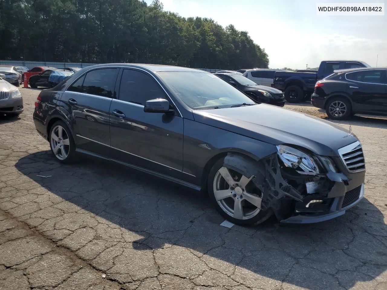 2011 Mercedes-Benz E 350 VIN: WDDHF5GB9BA418422 Lot: 72360734