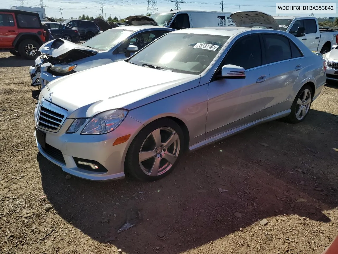 2011 Mercedes-Benz E 350 4Matic VIN: WDDHF8HB1BA353842 Lot: 72537564