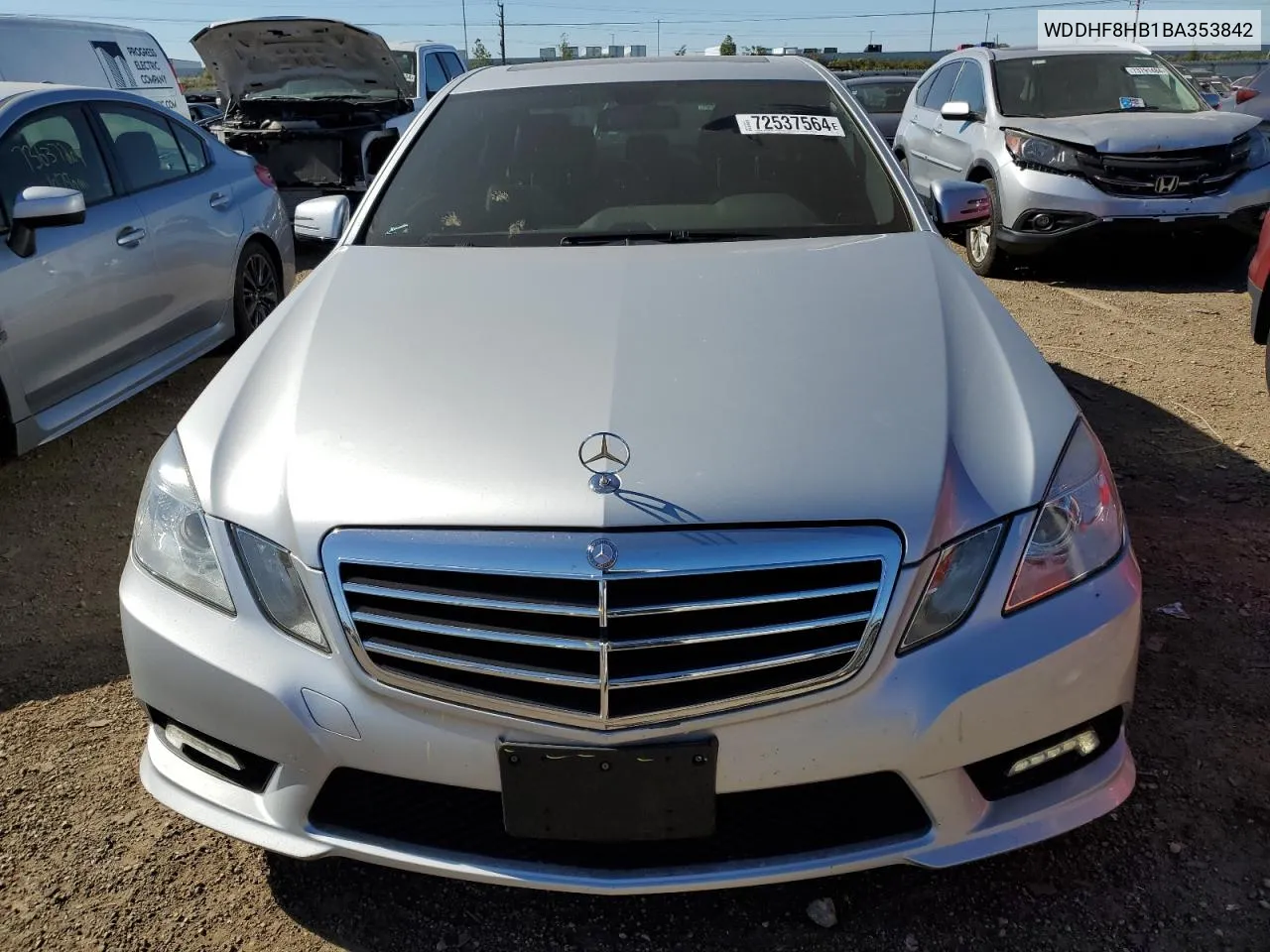 2011 Mercedes-Benz E 350 4Matic VIN: WDDHF8HB1BA353842 Lot: 72537564