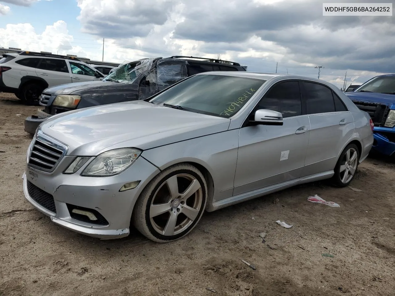 2011 Mercedes-Benz E 350 VIN: WDDHF5GB6BA264252 Lot: 74094814