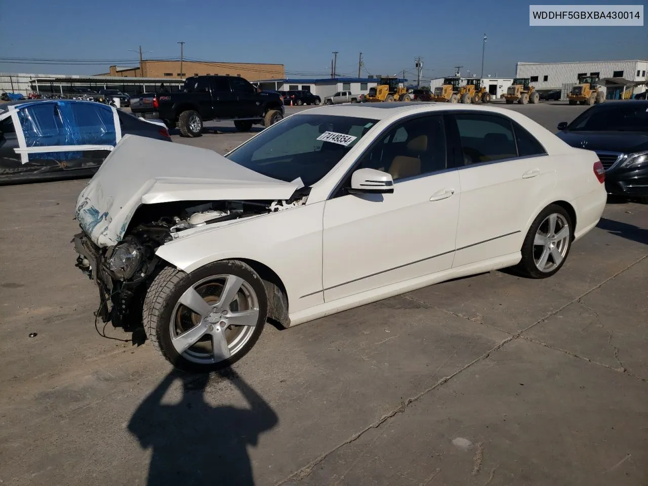 2011 Mercedes-Benz E 350 VIN: WDDHF5GBXBA430014 Lot: 74149354