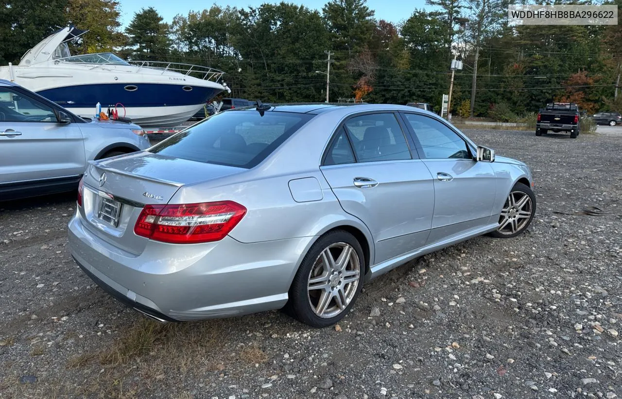 2011 Mercedes-Benz E 350 4Matic VIN: WDDHF8HB8BA296622 Lot: 75096944