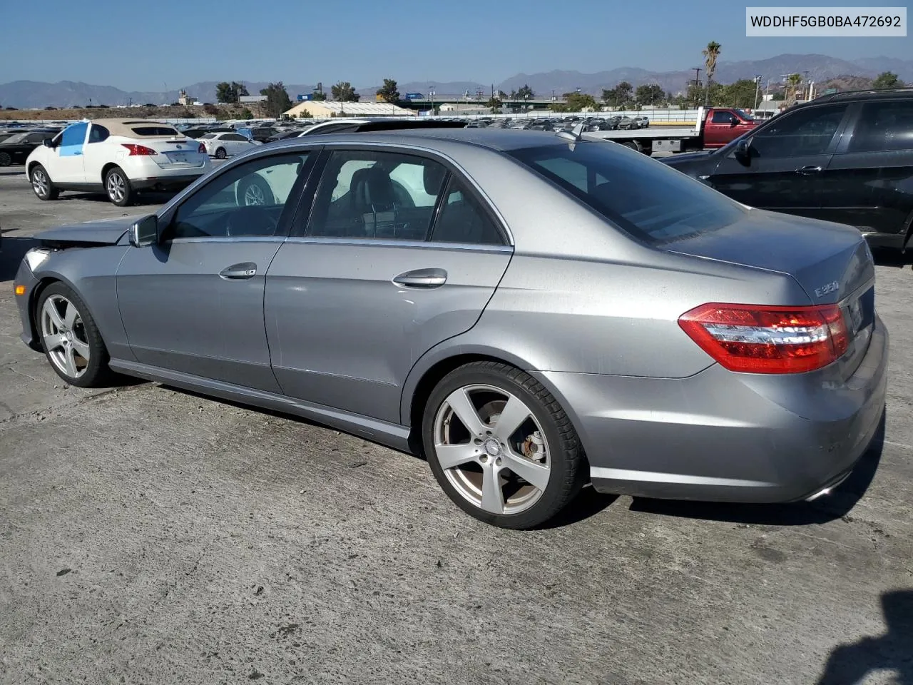 2011 Mercedes-Benz E 350 VIN: WDDHF5GB0BA472692 Lot: 75429874