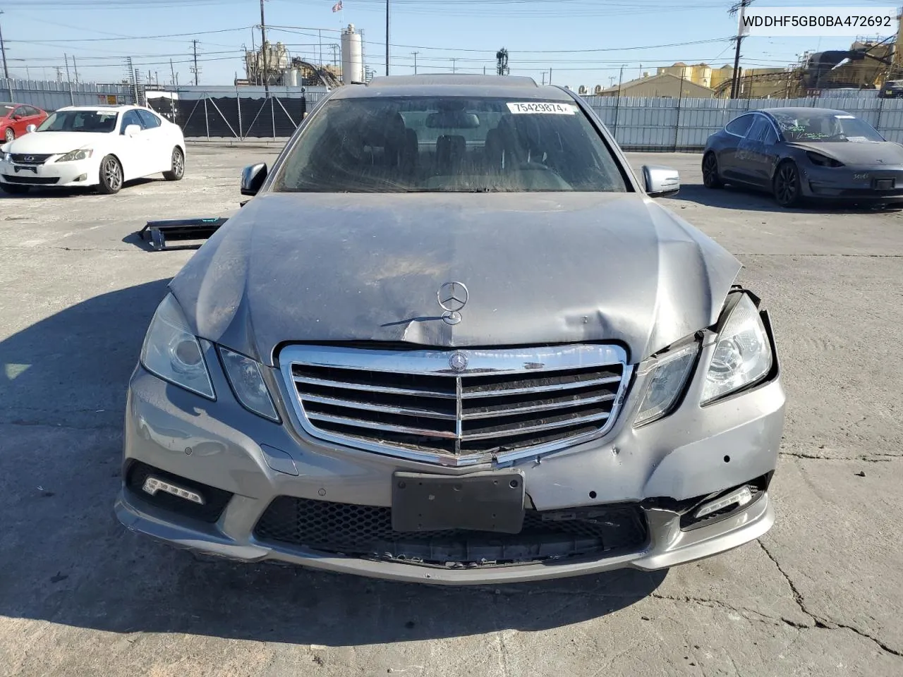 2011 Mercedes-Benz E 350 VIN: WDDHF5GB0BA472692 Lot: 75429874