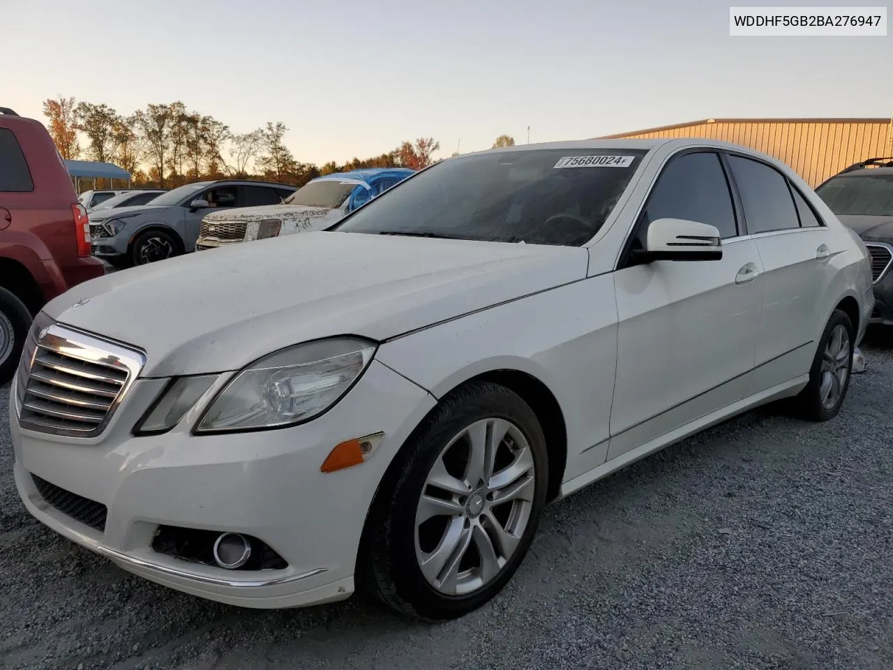 2011 Mercedes-Benz E 350 VIN: WDDHF5GB2BA276947 Lot: 75680024