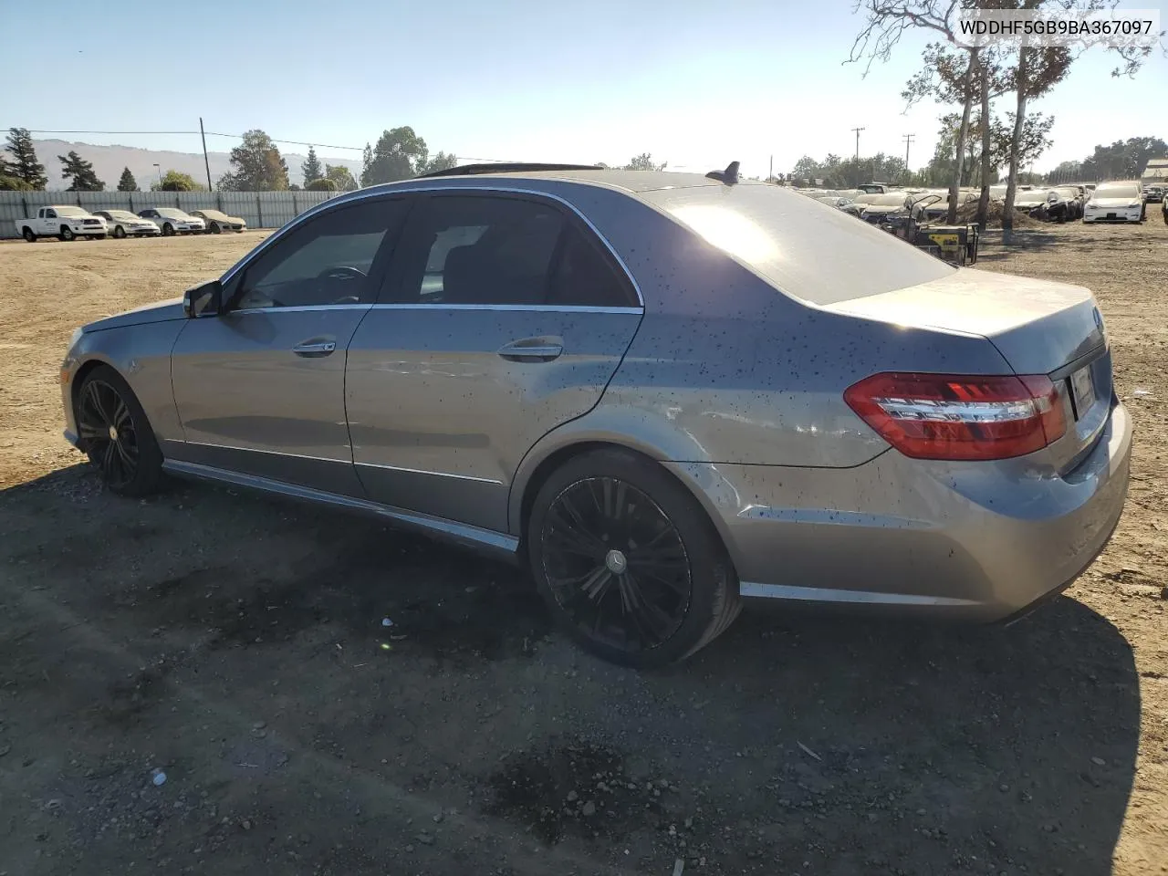 2011 Mercedes-Benz E 350 VIN: WDDHF5GB9BA367097 Lot: 76000624