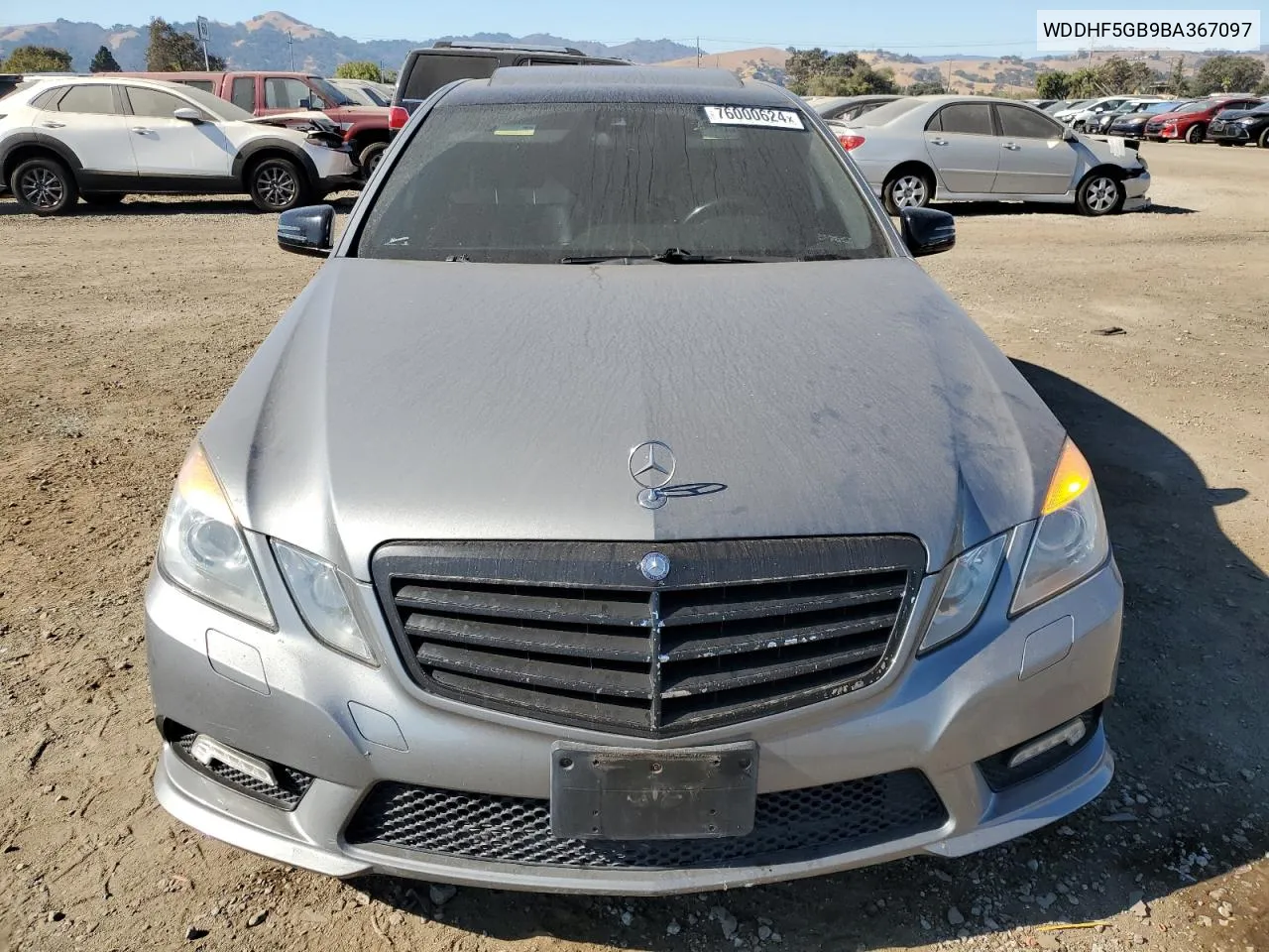 2011 Mercedes-Benz E 350 VIN: WDDHF5GB9BA367097 Lot: 76000624