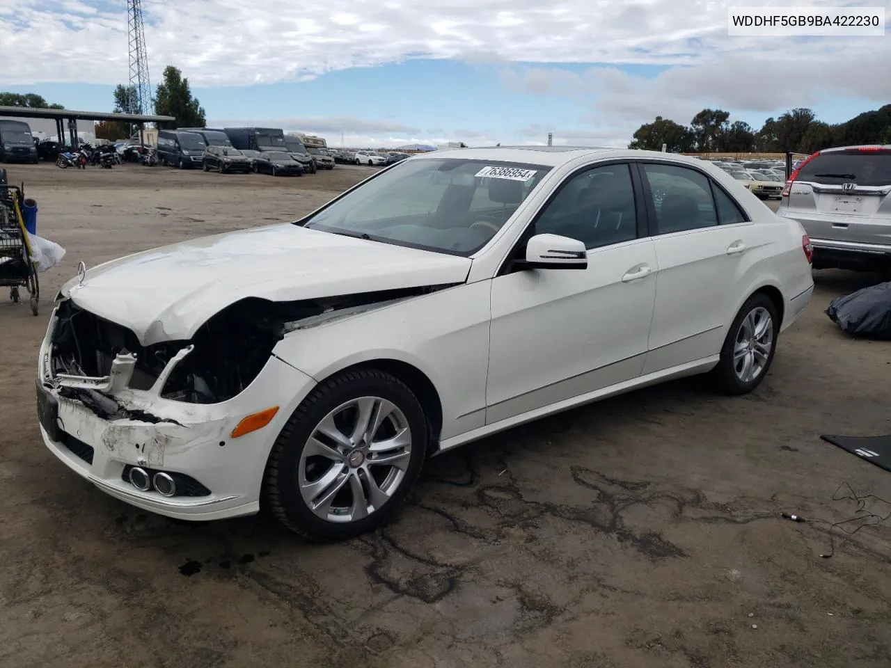 2011 Mercedes-Benz E 350 VIN: WDDHF5GB9BA422230 Lot: 76386954