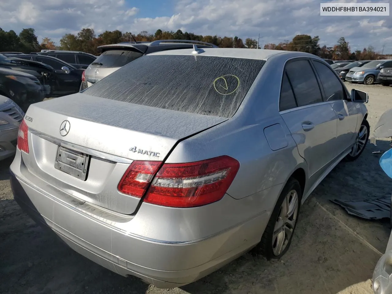 2011 Mercedes-Benz E 350 4Matic VIN: WDDHF8HB1BA394021 Lot: 77393794