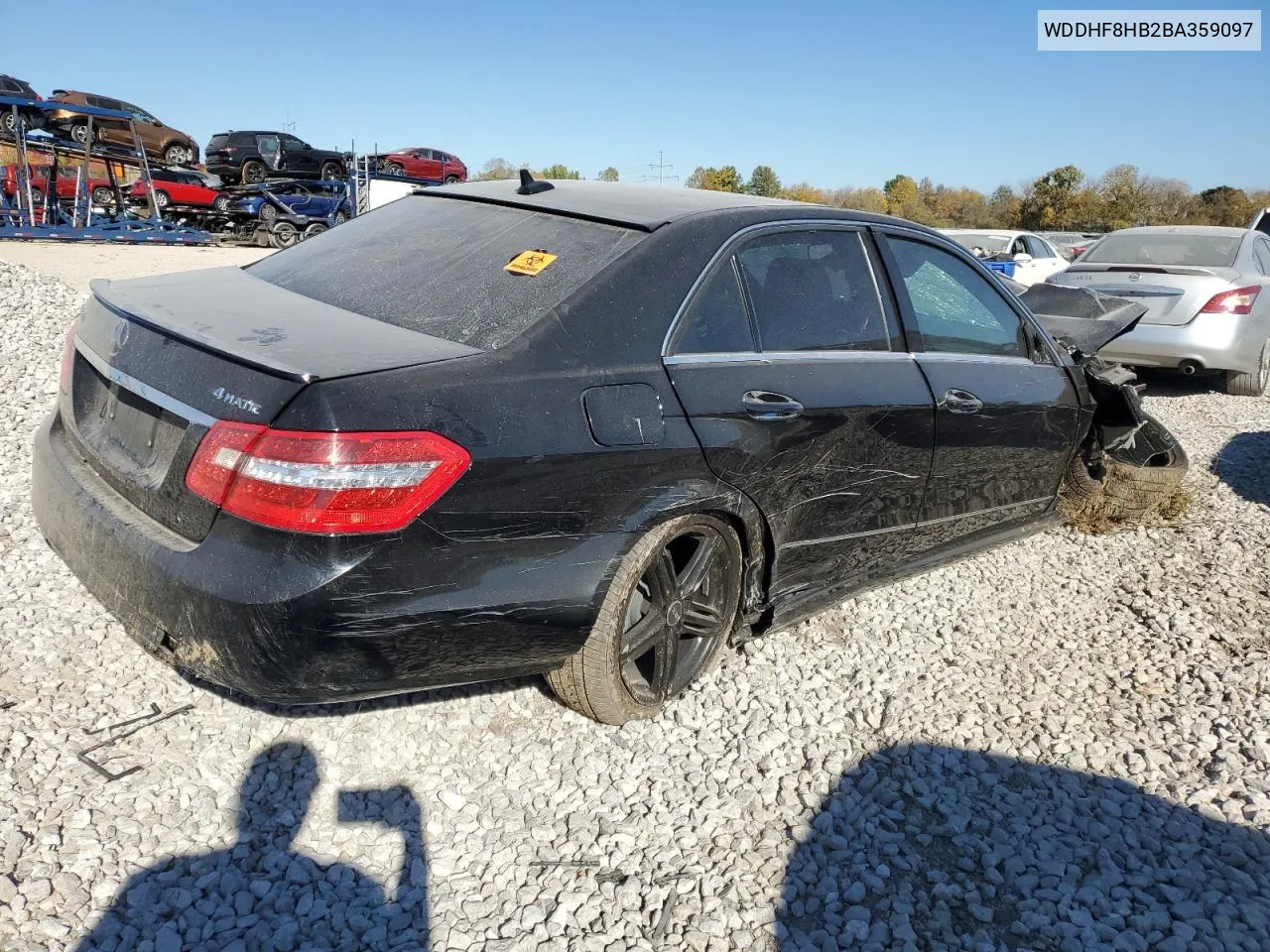 2011 Mercedes-Benz E 350 4Matic VIN: WDDHF8HB2BA359097 Lot: 77397964