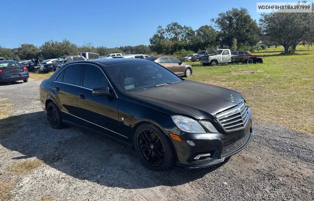 2011 Mercedes-Benz E 350 4Matic VIN: WDDHF8HB1BA397999 Lot: 78913074