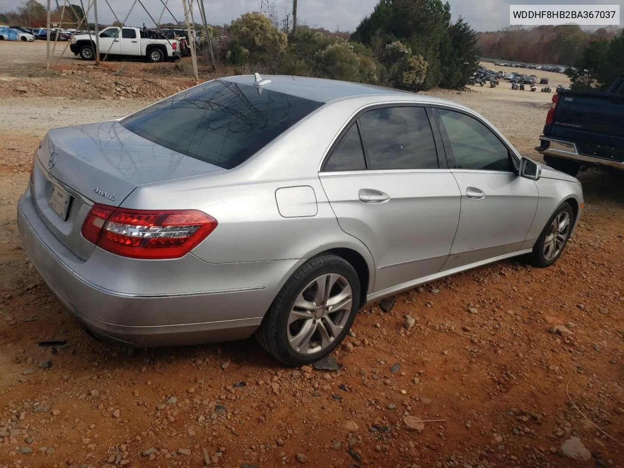 2011 Mercedes-Benz E 350 4Matic VIN: WDDHF8HB2BA367037 Lot: 79552214