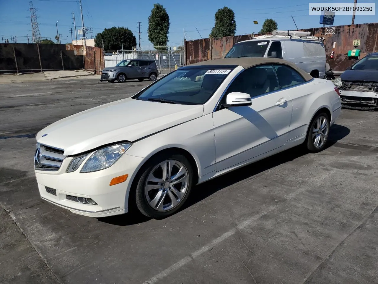 2011 Mercedes-Benz E 350 VIN: WDDKK5GF2BF093250 Lot: 80551764