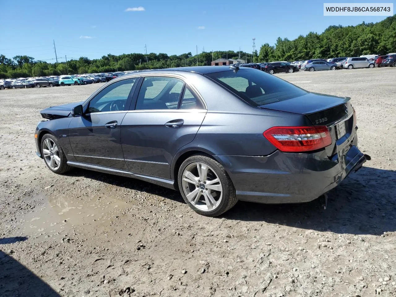 2012 Mercedes-Benz E 350 4Matic VIN: WDDHF8JB6CA568743 Lot: 58342934