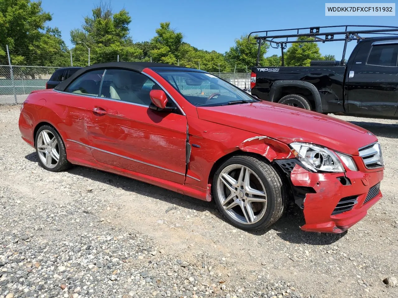 2012 Mercedes-Benz E 550 VIN: WDDKK7DFXCF151932 Lot: 69837374