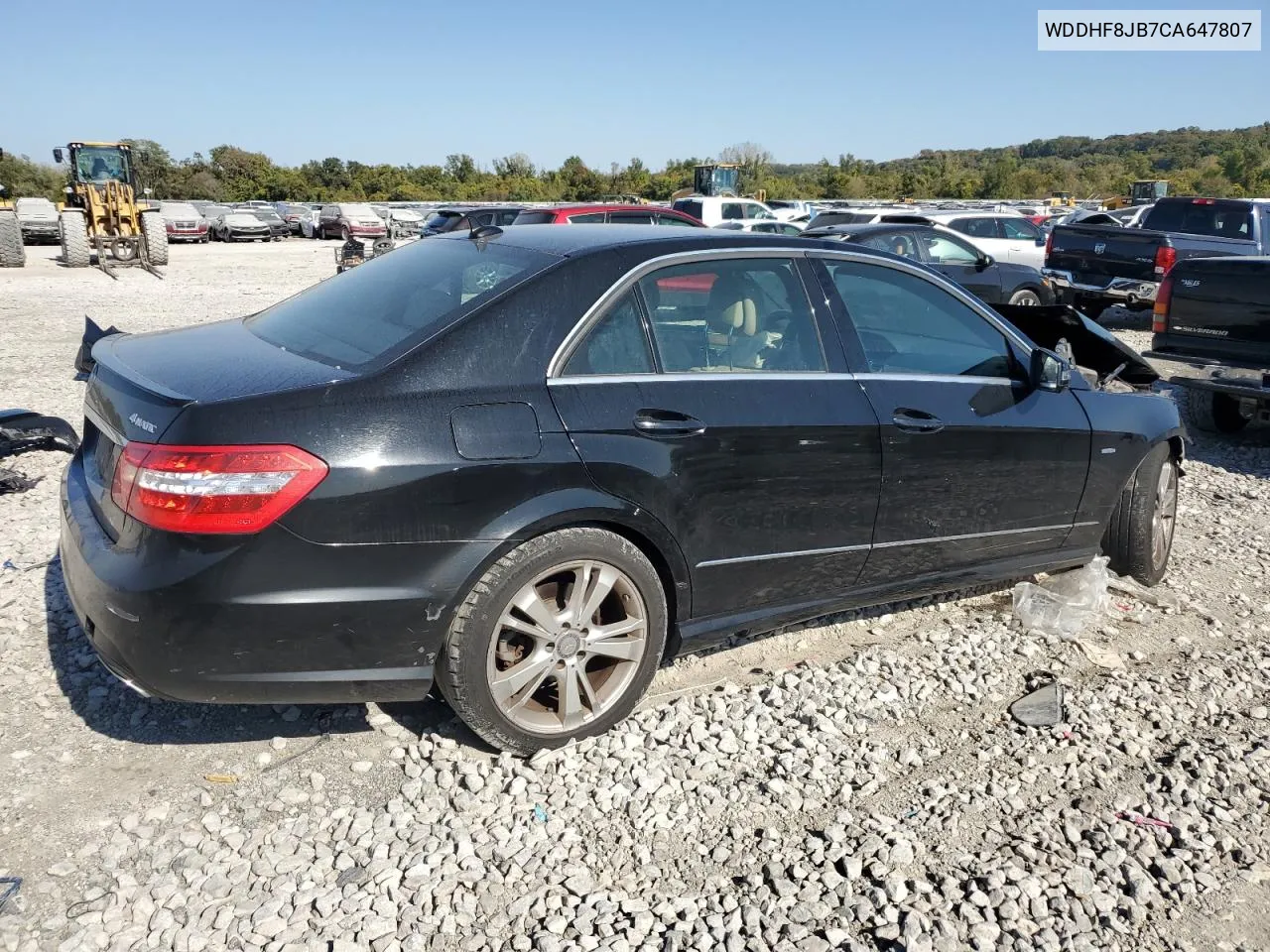 2012 Mercedes-Benz E 350 4Matic VIN: WDDHF8JB7CA647807 Lot: 75064034