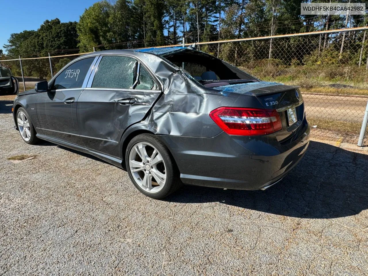 2012 Mercedes-Benz E 350 VIN: WDDHF5KB4CA642982 Lot: 77879614