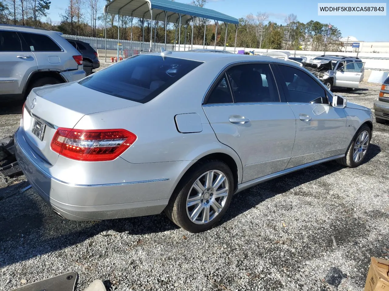 2012 Mercedes-Benz E 350 VIN: WDDHF5KBXCA587843 Lot: 80987964