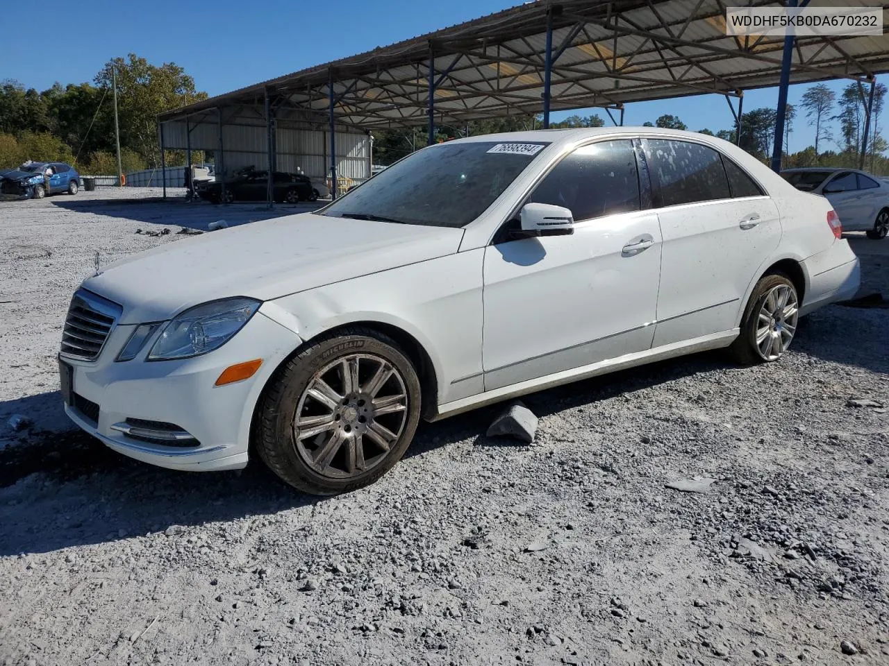 2013 Mercedes-Benz E 350 VIN: WDDHF5KB0DA670232 Lot: 76898394