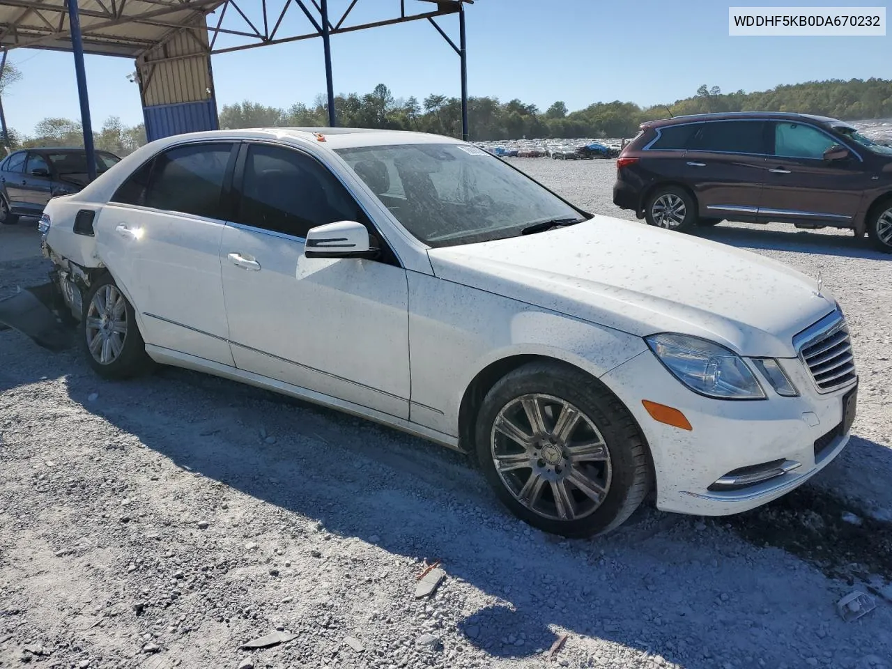 2013 Mercedes-Benz E 350 VIN: WDDHF5KB0DA670232 Lot: 76898394