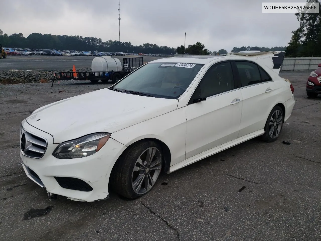 2014 Mercedes-Benz E 350 VIN: WDDHF5KB2EA926565 Lot: 73525274