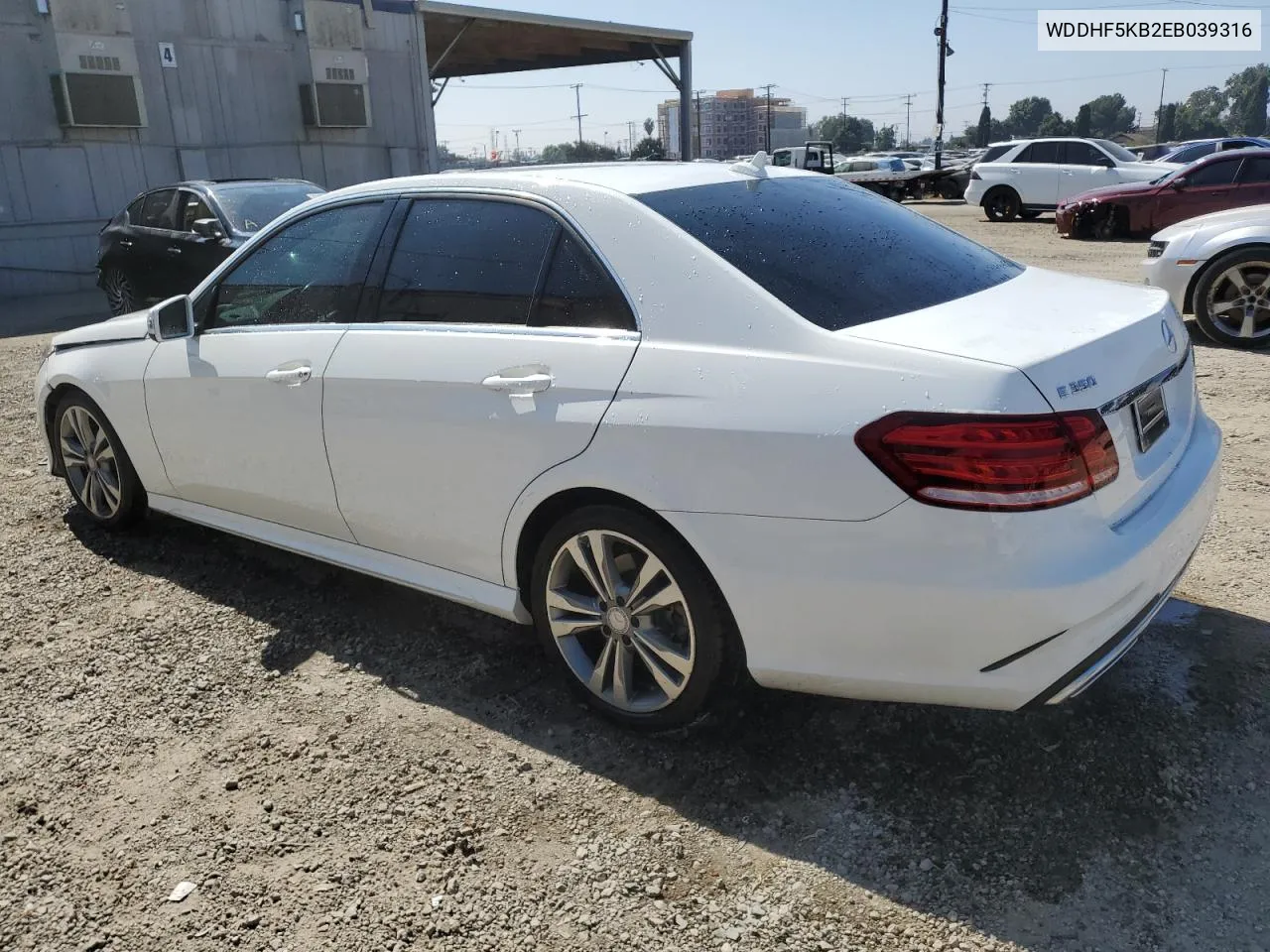 2014 Mercedes-Benz E 350 VIN: WDDHF5KB2EB039316 Lot: 75341974