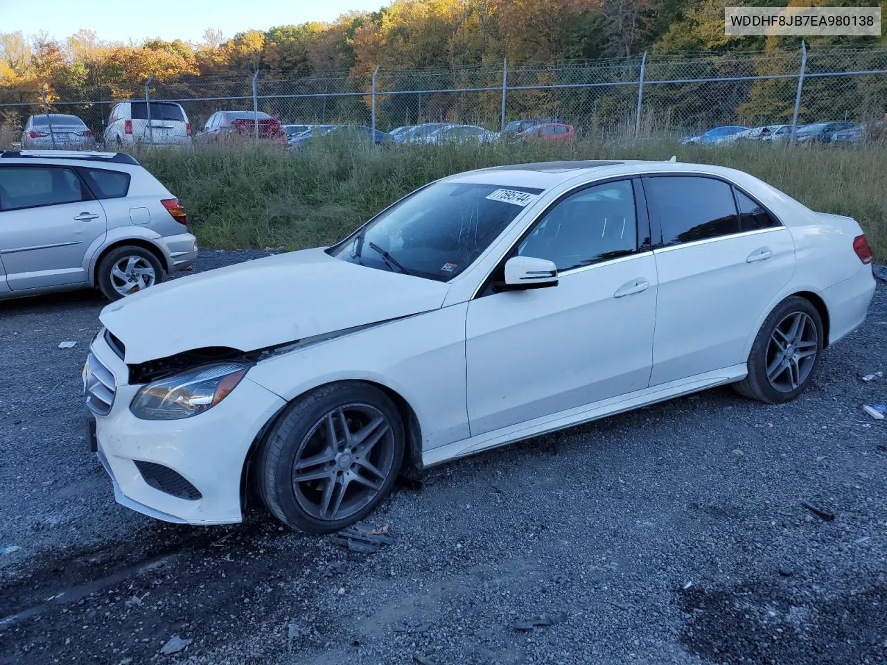 2014 Mercedes-Benz E 350 4Matic VIN: WDDHF8JB7EA980138 Lot: 77595744