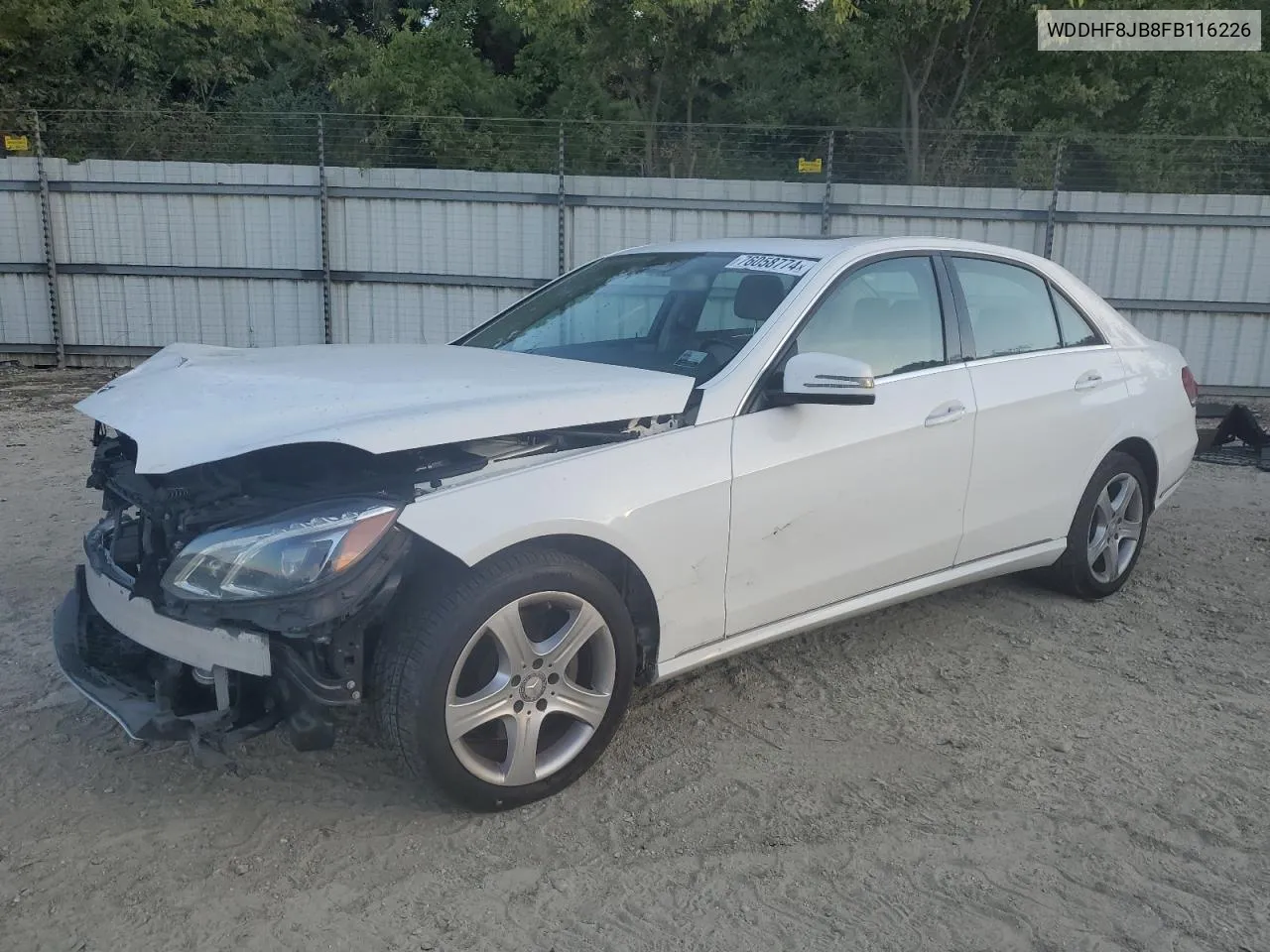 2015 Mercedes-Benz E 350 4Matic VIN: WDDHF8JB8FB116226 Lot: 76058774