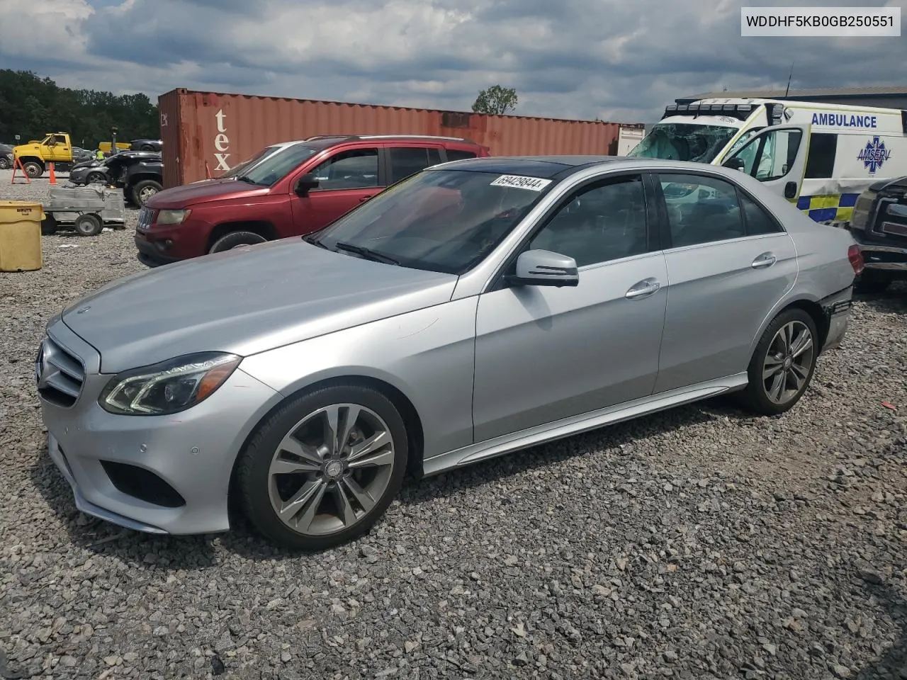 2016 Mercedes-Benz E 350 VIN: WDDHF5KB0GB250551 Lot: 69429844