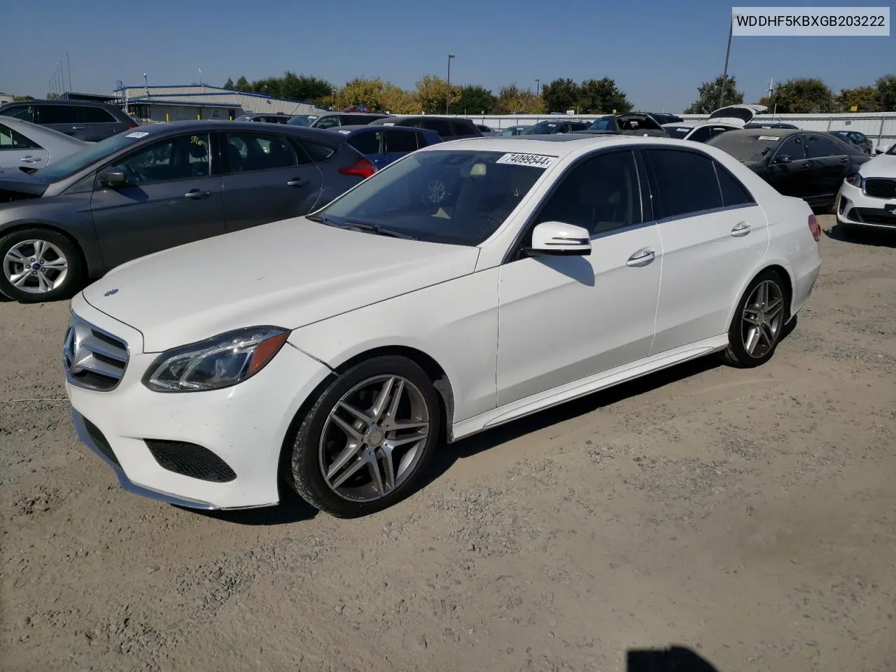 2016 Mercedes-Benz E 350 VIN: WDDHF5KBXGB203222 Lot: 74099544