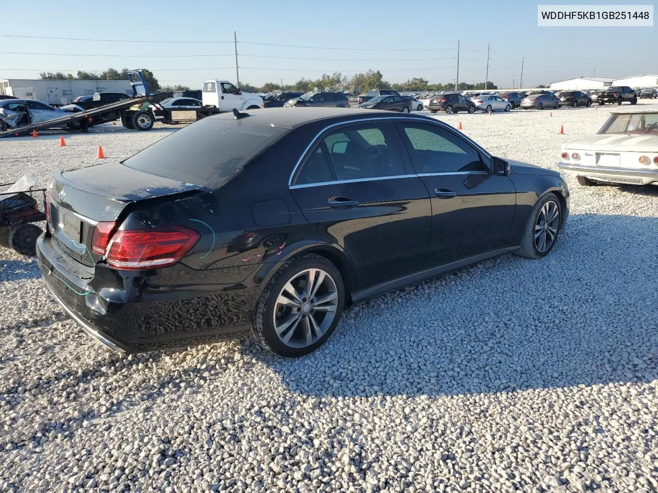 2016 Mercedes-Benz E 350 VIN: WDDHF5KB1GB251448 Lot: 74334964