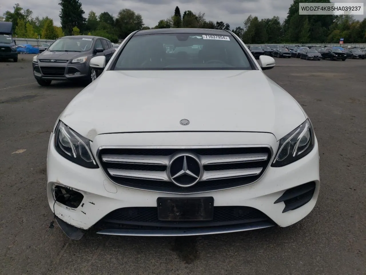 2017 Mercedes-Benz E 300 4Matic VIN: WDDZF4KB5HA039237 Lot: 71637954