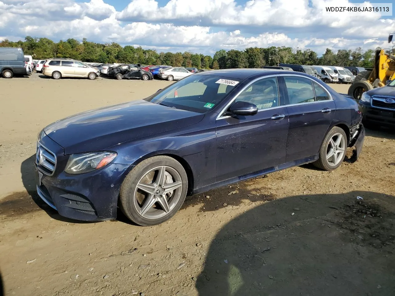 2018 Mercedes-Benz E 300 4Matic VIN: WDDZF4KB6JA316113 Lot: 71796664