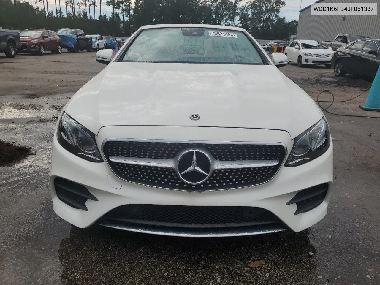 2018 Mercedes-Benz E 400 VIN: WDD1K6FB4JF051337 Lot: 73521454