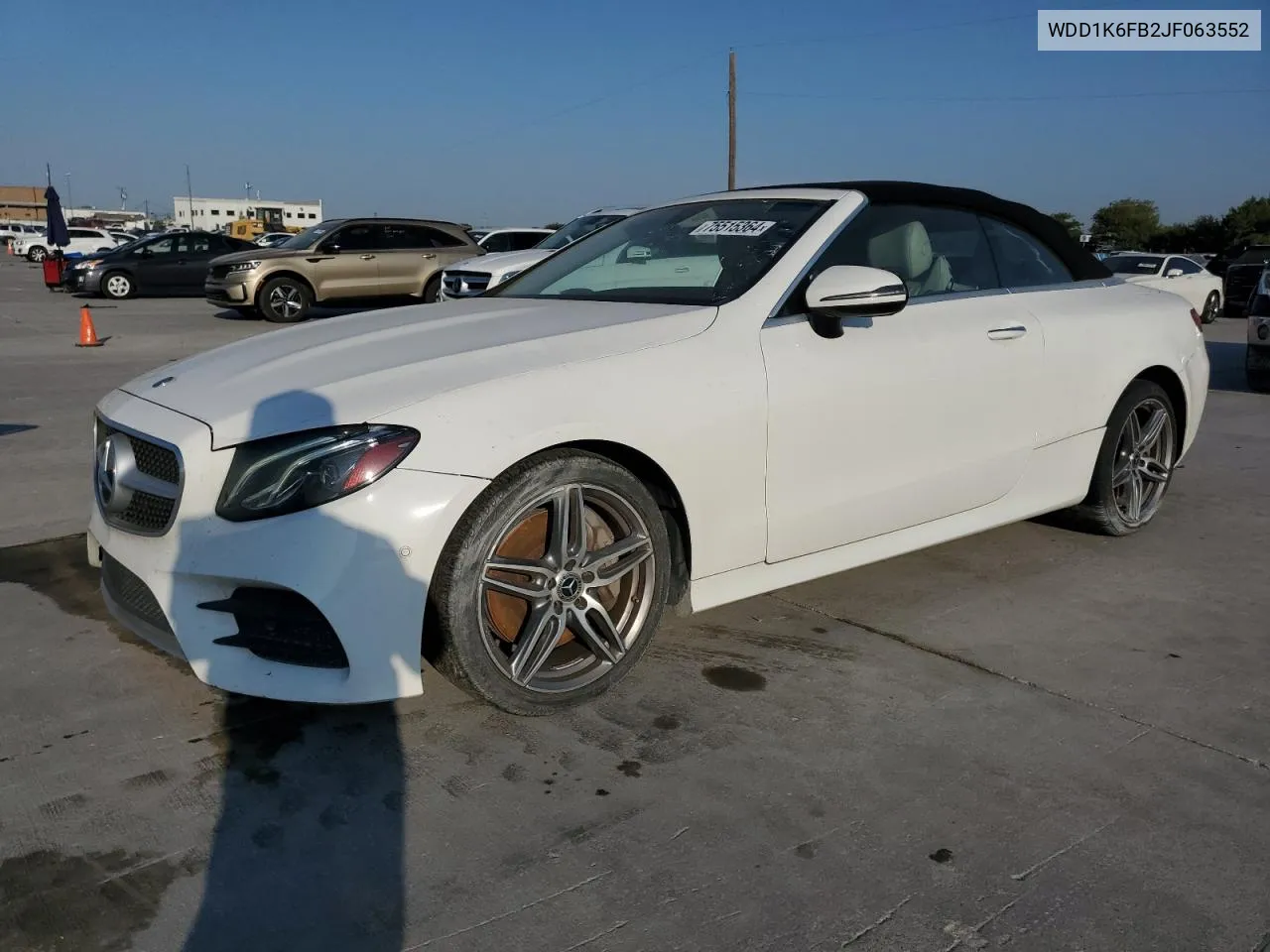 2018 Mercedes-Benz E 400 VIN: WDD1K6FB2JF063552 Lot: 75515364