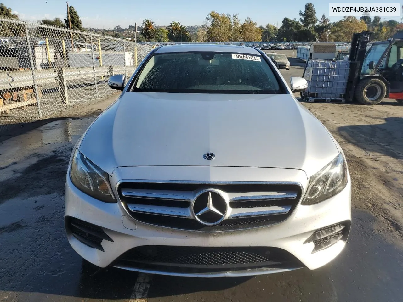 2018 Mercedes-Benz E 300 VIN: WDDZF4JB2JA381039 Lot: 77124244