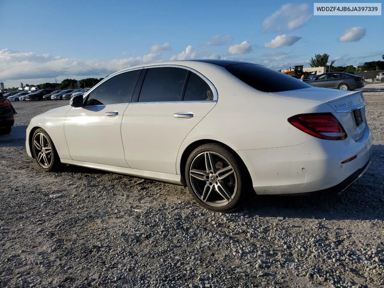 2018 Mercedes-Benz E 300 VIN: WDDZF4JB6JA397339 Lot: 80391274