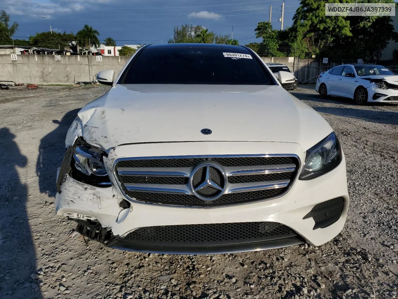 2018 Mercedes-Benz E 300 VIN: WDDZF4JB6JA397339 Lot: 80391274