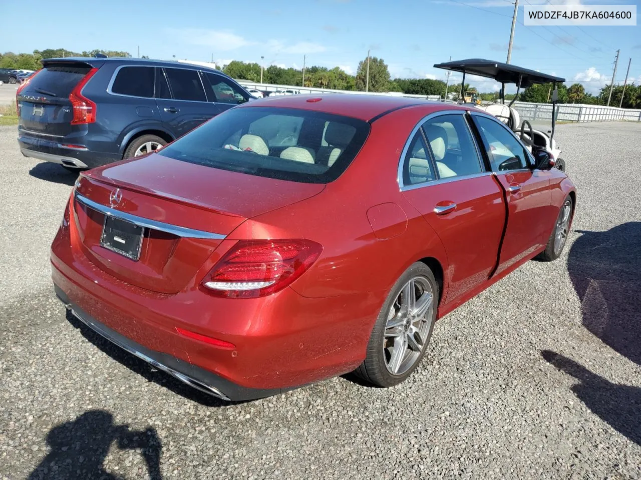 2019 Mercedes-Benz E 300 VIN: WDDZF4JB7KA604600 Lot: 74780454