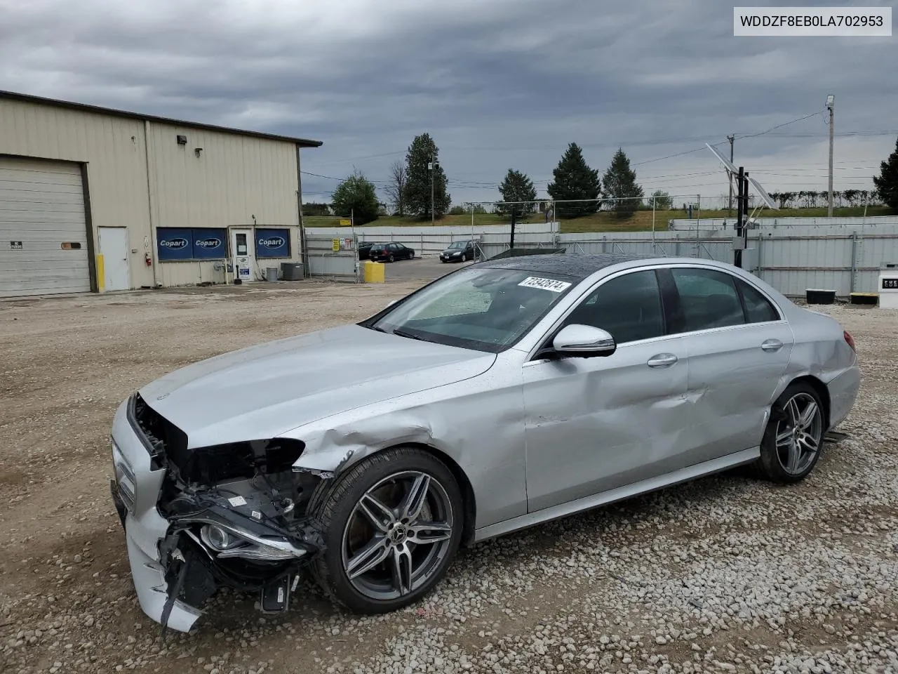 2020 Mercedes-Benz E 350 4Matic VIN: WDDZF8EB0LA702953 Lot: 72342874