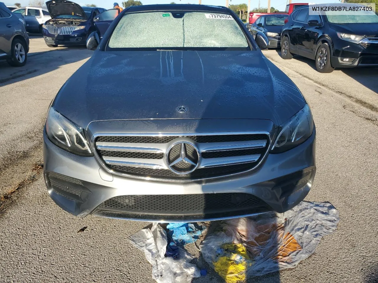 2020 Mercedes-Benz E 350 VIN: W1KZF8DB7LA827403 Lot: 73794554