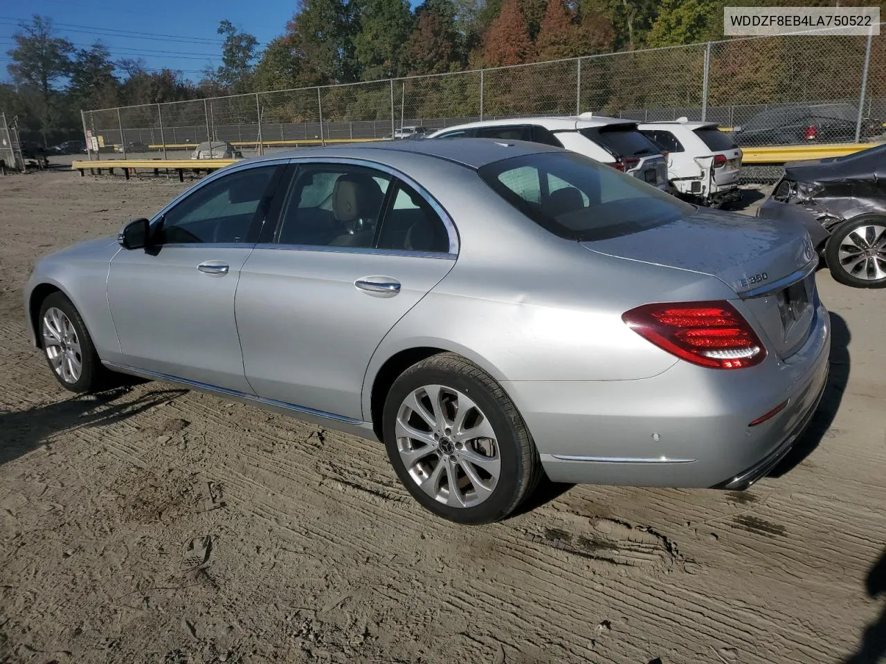 2020 Mercedes-Benz E 350 4Matic VIN: WDDZF8EB4LA750522 Lot: 74958584