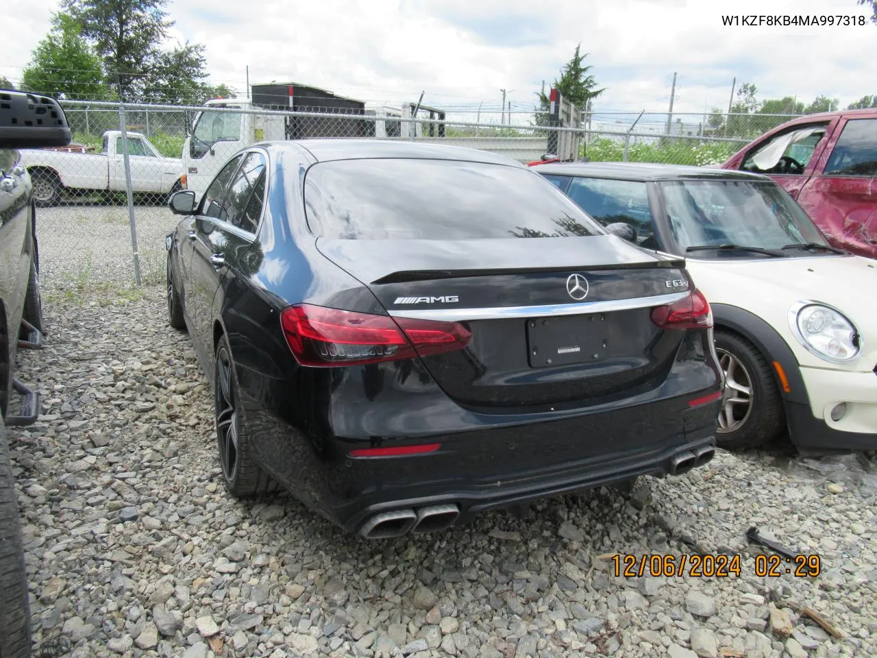 2021 Mercedes-Benz E 63 Amg-S 4Matic VIN: W1KZF8KB4MA997318 Lot: 50893554