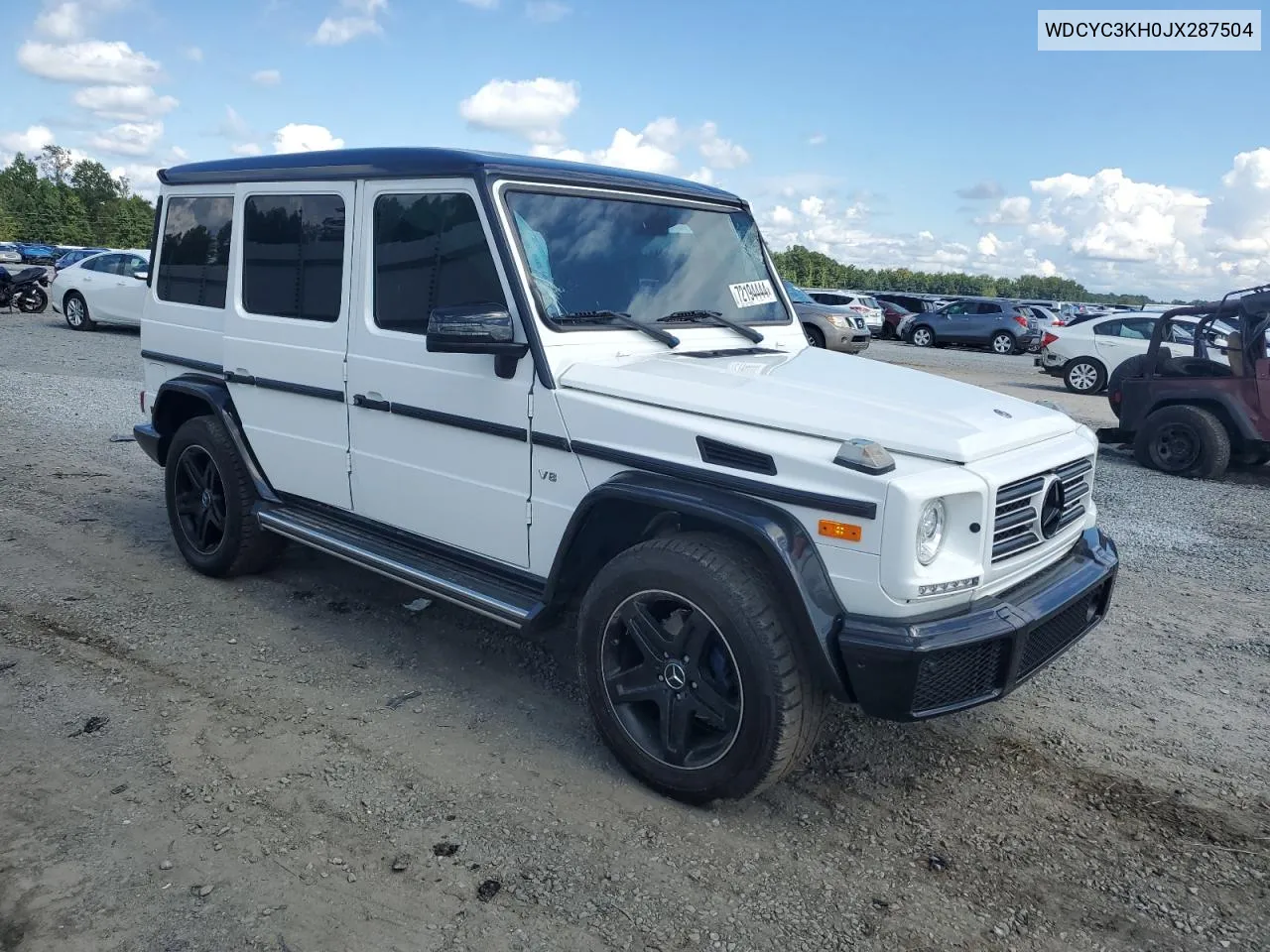 2018 Mercedes-Benz G 550 VIN: WDCYC3KH0JX287504 Lot: 72194444