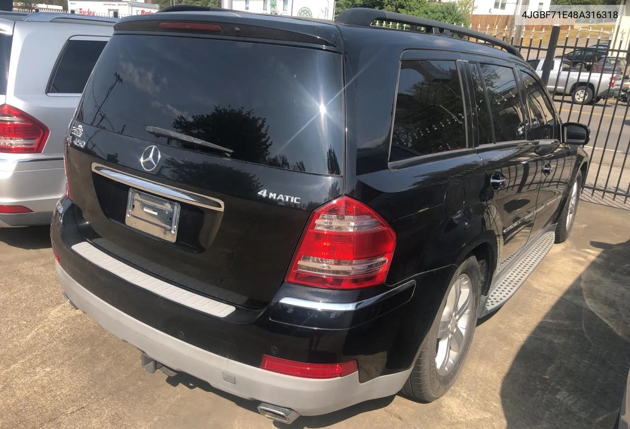 2008 Mercedes-Benz Gl 450 4Matic VIN: 4JGBF71E48A316318 Lot: 71462144