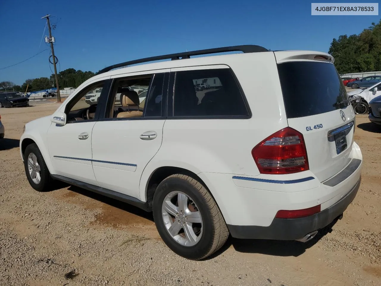 2008 Mercedes-Benz Gl 450 4Matic VIN: 4JGBF71EX8A378533 Lot: 76650194