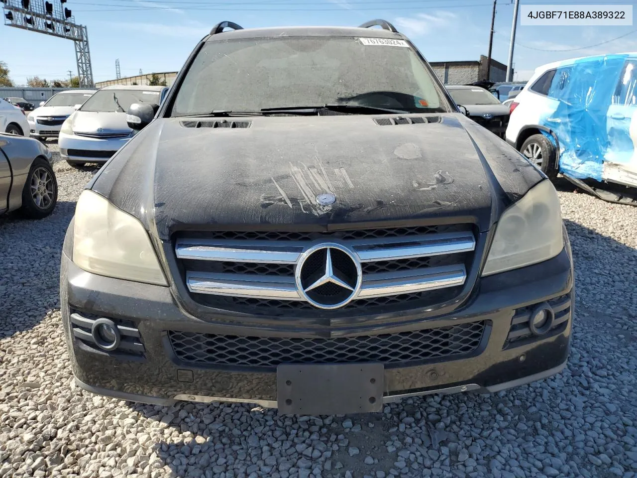 2008 Mercedes-Benz Gl 450 4Matic VIN: 4JGBF71E88A389322 Lot: 76763024