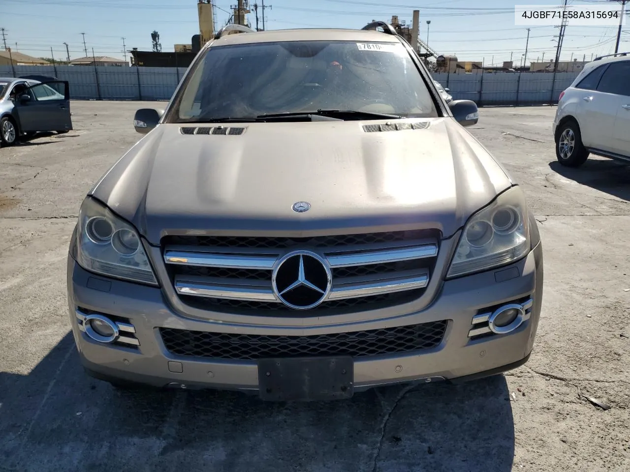 2008 Mercedes-Benz Gl 450 4Matic VIN: 4JGBF71E58A315694 Lot: 78106644