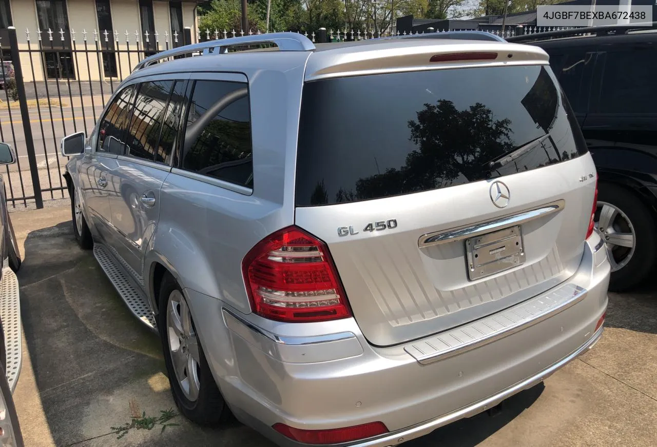 2011 Mercedes-Benz Gl 450 4Matic VIN: 4JGBF7BEXBA672438 Lot: 71443094