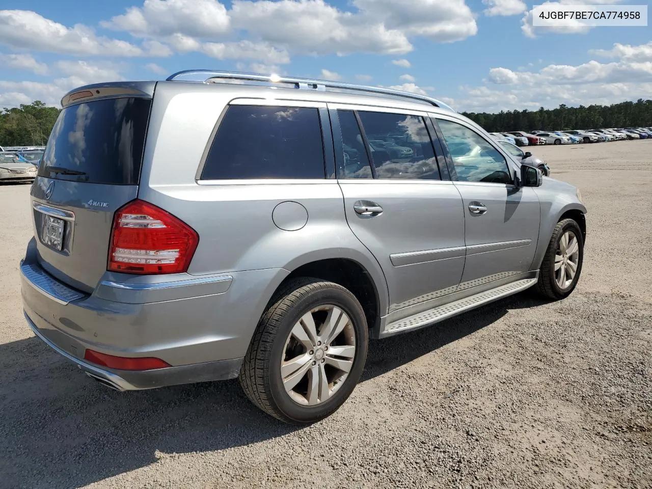 2012 Mercedes-Benz Gl 450 4Matic VIN: 4JGBF7BE7CA774958 Lot: 72063234